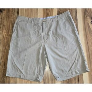 Tommy Bahama Silk Blend Shorts Mens Tan Size 40‎ Chino Flat Front